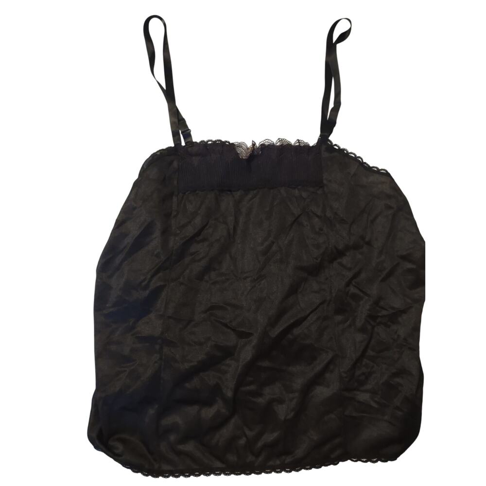 VTG Roaman's Black Cami‎ L Whimsigoth Dark Romantic Sheer Dark Fairy Grunge